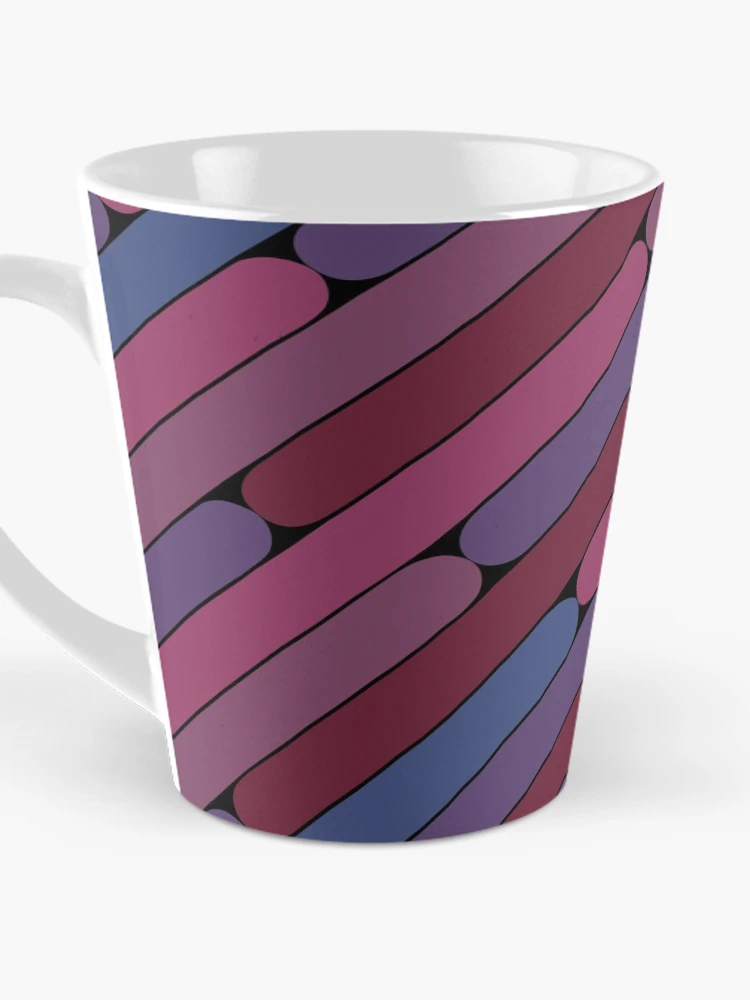 Thumbnail 3 of 4, Coffee Mug, Damson Color Diagonal Pattern designed and sold by MagicSpread.