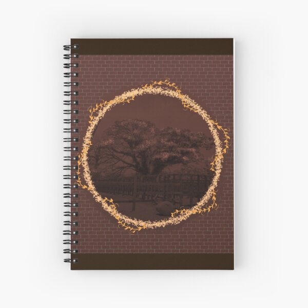 Brown Aesthetic Ranch Tree Design Spiral Notebook