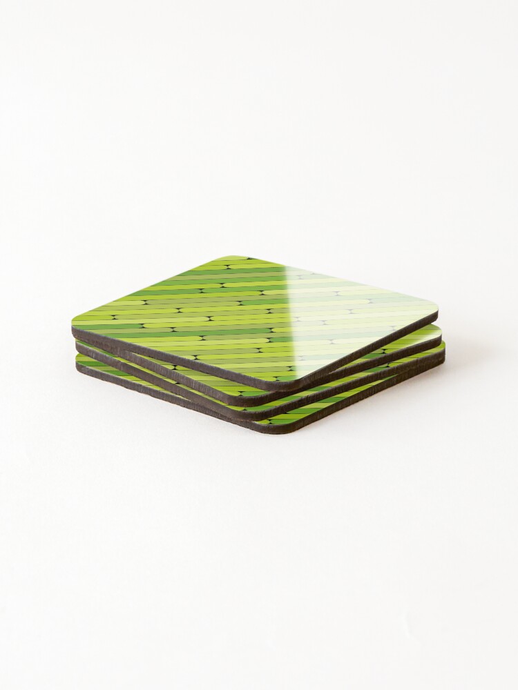 Thumbnail 4 of 5, Coasters (Set of 4), Lime Color Diagonal Pattern designed and sold by MagicSpread.