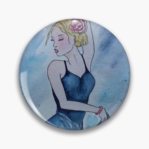 Item preview, Flamengo dancer portrait watercolor and ink designed and sold by horseaddicted.