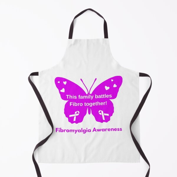 Item preview, This Family Battles Fibro Together! Text In Purple Awareness Butterfly with Ribbon and Hearts on Wings designed and sold by Chantelle  Spies.