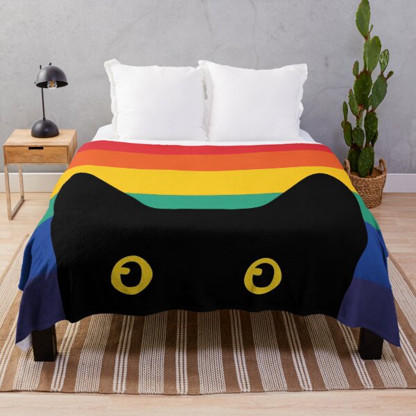 Item preview, Peeking Cat in Rainbow Circle designed and sold by beardsandcats.