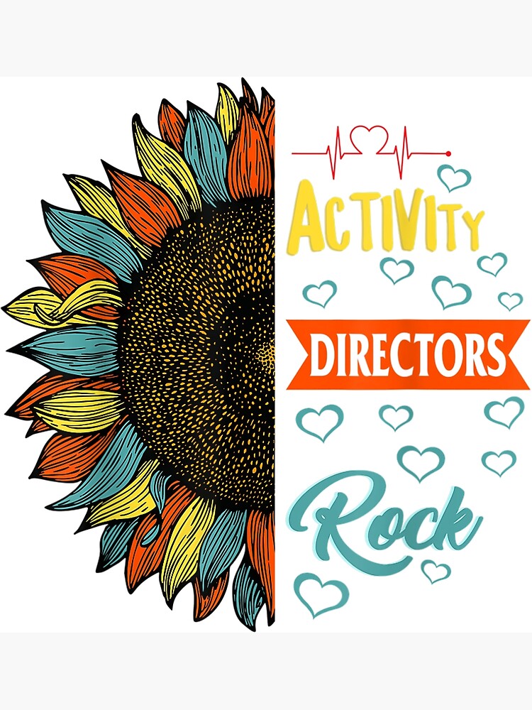 "Activity Professionals Week Directors Rock Sunflower Vintage " Poster