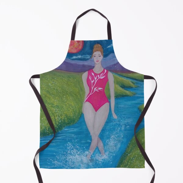Item preview, Girl in the river fantasy gouache painting designed and sold by horseaddicted.