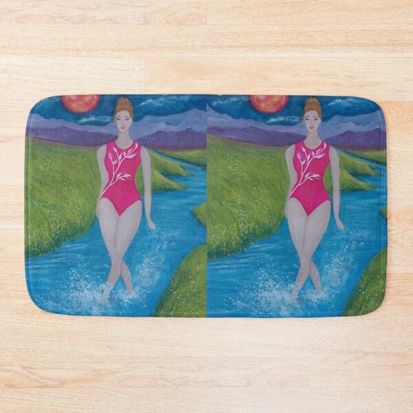 Item preview, Girl in the river fantasy gouache painting designed and sold by horseaddicted.