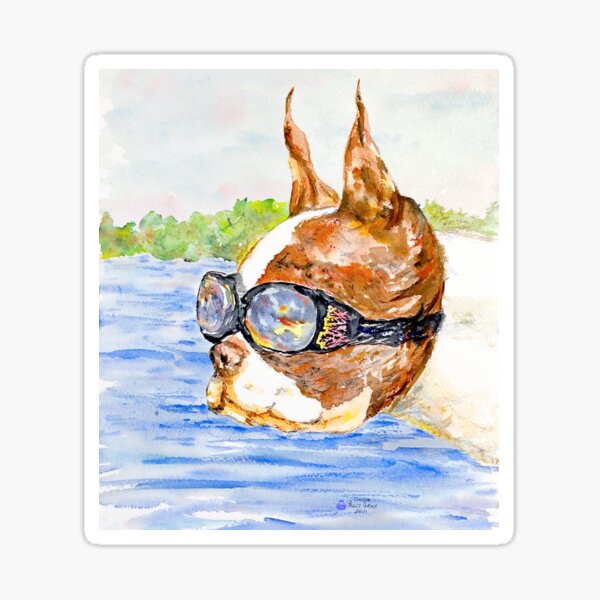 Dog with Goggles by Blackburn Ink Sticker
