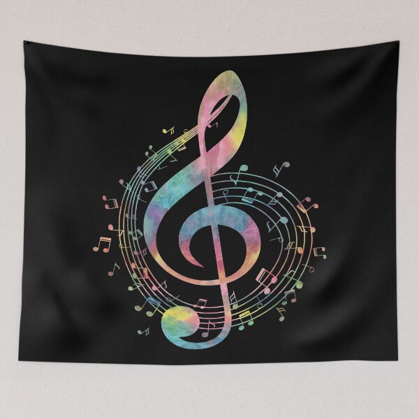 Item preview, Music Notes Treble Clef - Multicolor Tie Dye designed and sold by Primroaddesigns.