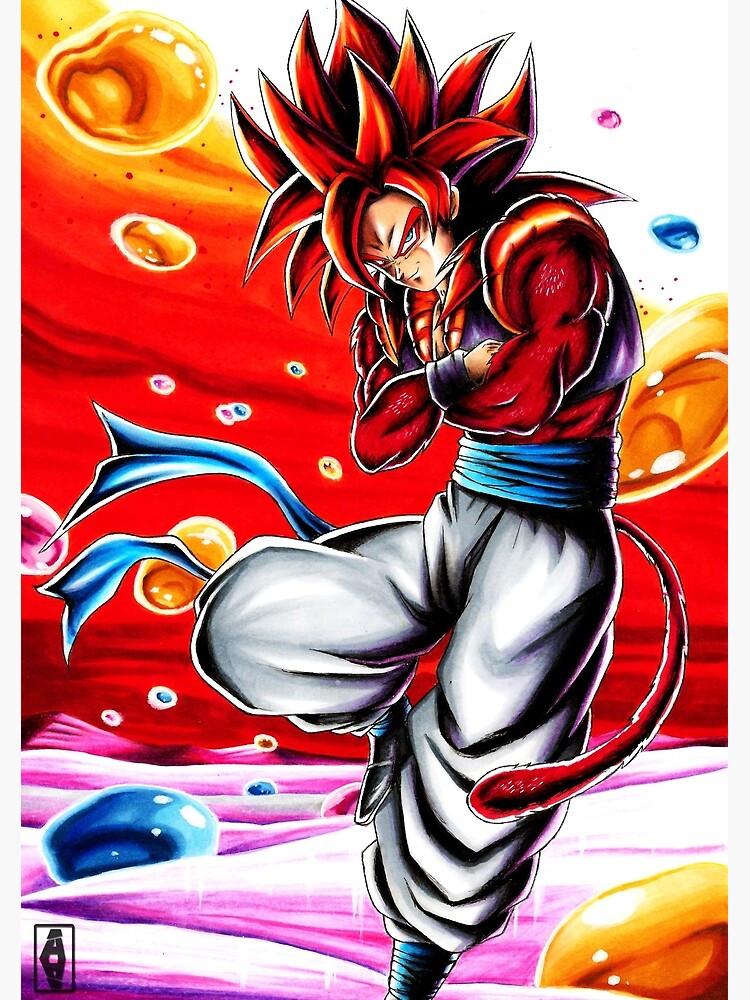 GOGETA SSJ4 Bring it!, an art print by PEA BEAN - INPRNT