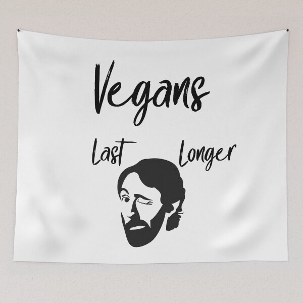 Item preview, Vegans Last Longer Black designed and sold by CreativeBel.