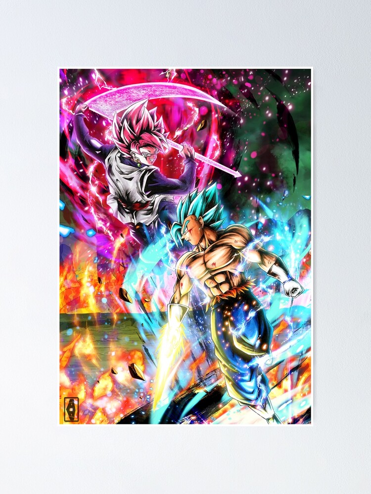 Vegeto vs black goku Poster by Abyllion-art