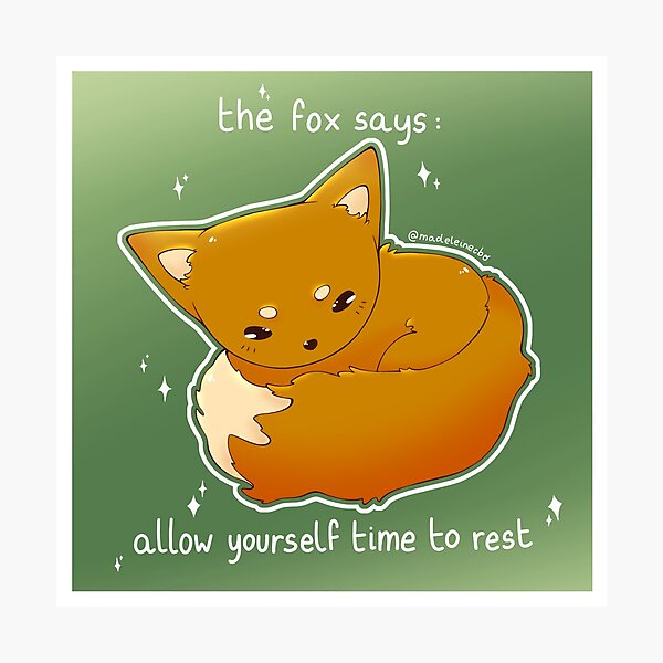 Item preview, Sleepy Fox | Gentle Reminders Animals designed and sold by madeleinecbo.