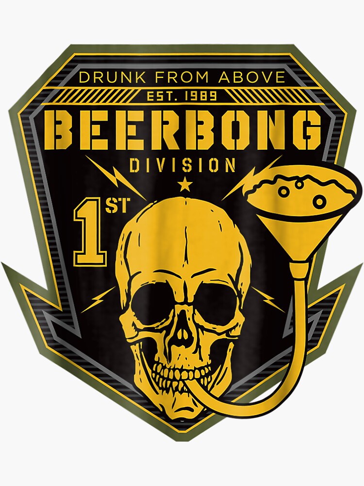 "Lunch Hour Beer Bong " Sticker by PRuss0 Redbubble