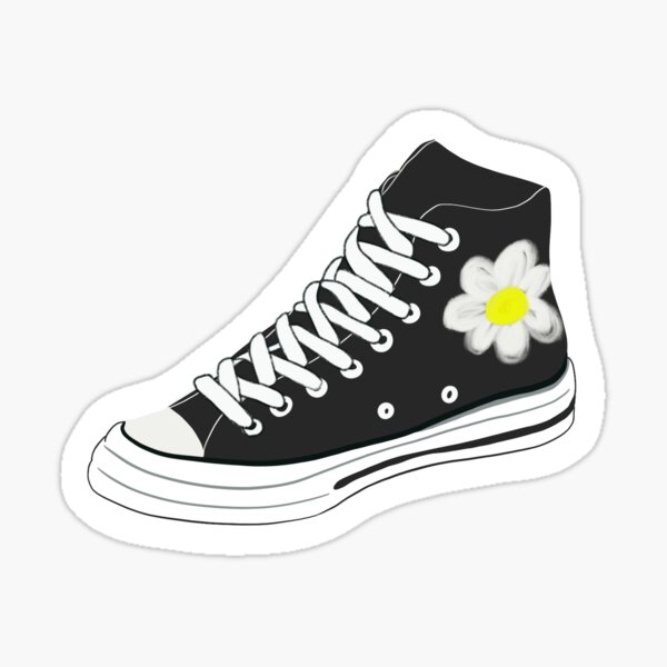 Converse - sunflower  Glossy Sticker