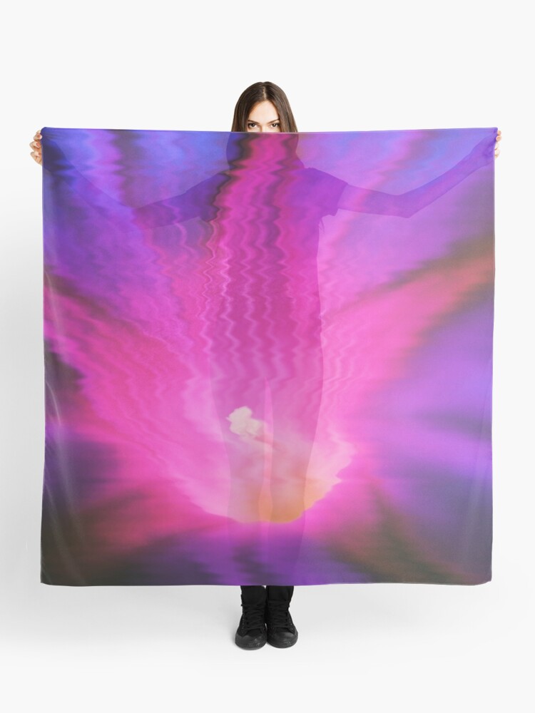 Thumbnail 1 of 3, Scarf, Morning Glory Reflection designed and sold by April Dowling.