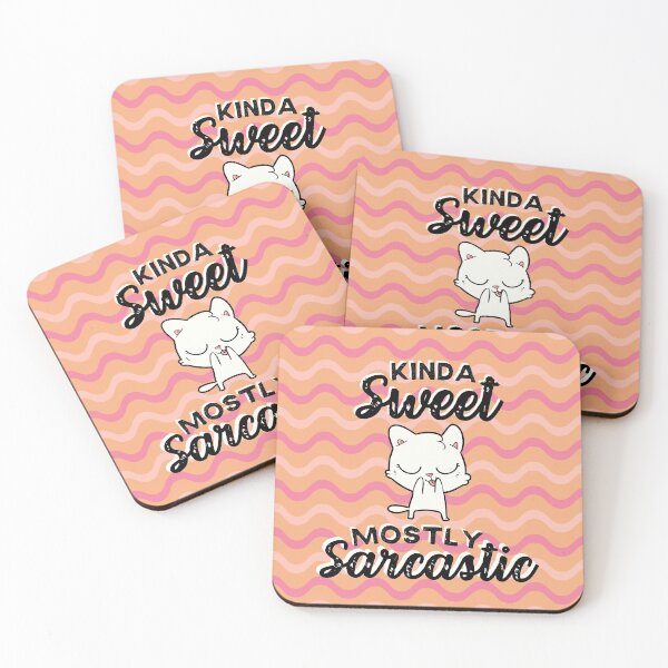 Item preview, Kinda Sweet Mostly Sarcastic - Japanese Kawaii Aesthetic, Cat designed and sold by ladylaughprints.