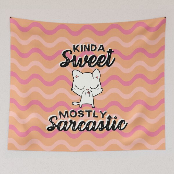 Item preview, Kinda Sweet Mostly Sarcastic - Japanese Kawaii Aesthetic, Cat designed and sold by ladylaughprints.