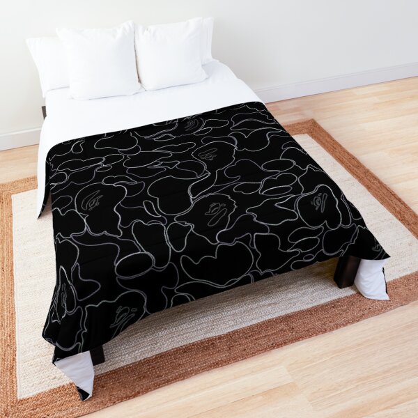 Bape Camo Shark 3-Piece Bedding Set 90 inchx90 inch Duvet Cover & 2 Pillow Shams Set Soft Bed Sheets, Size: 90 x 90, Black