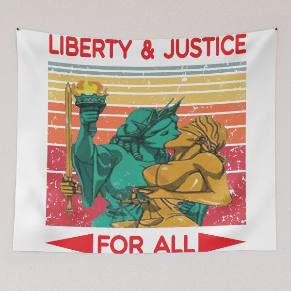 Item preview, with liberty and justice for all designed and sold by GalaxyStoreDZ.