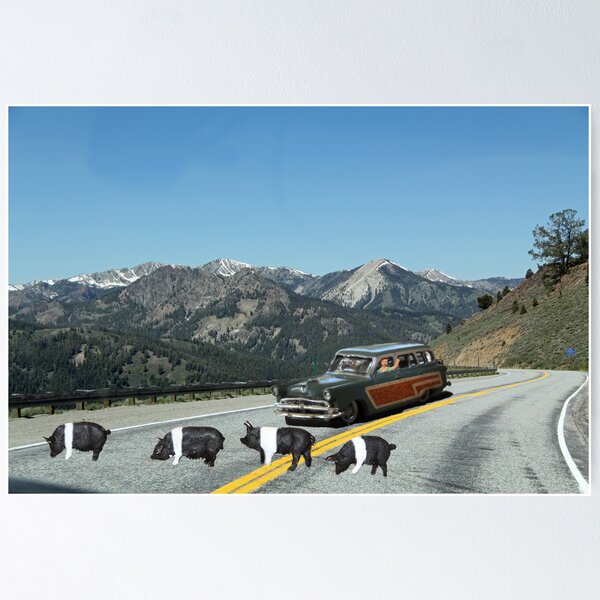 Item preview, You just can't avoid them!  Even in the mountains Dick encounters road hogs! designed and sold by Susan Littlefield.