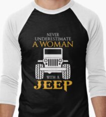 Jeep - Never Underestimate A Woman With A Jeep Men's Baseball ¾ T-Shirt