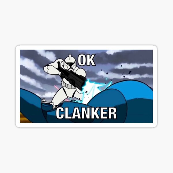 Vista previa del artículo con la obra «Ok Clanker meme», diseñado y vendido por Usafpj.