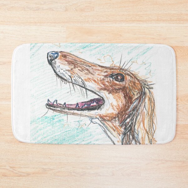 Item preview, Saluki oil pastel drawing sketch designed and sold by DebTheZeb.