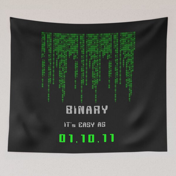 Item preview, BINARY IT'S EASY AS 1.2.3 PROGRAMMING LANGUAGE MATRIX CODING HACK  designed and sold by Kribis.