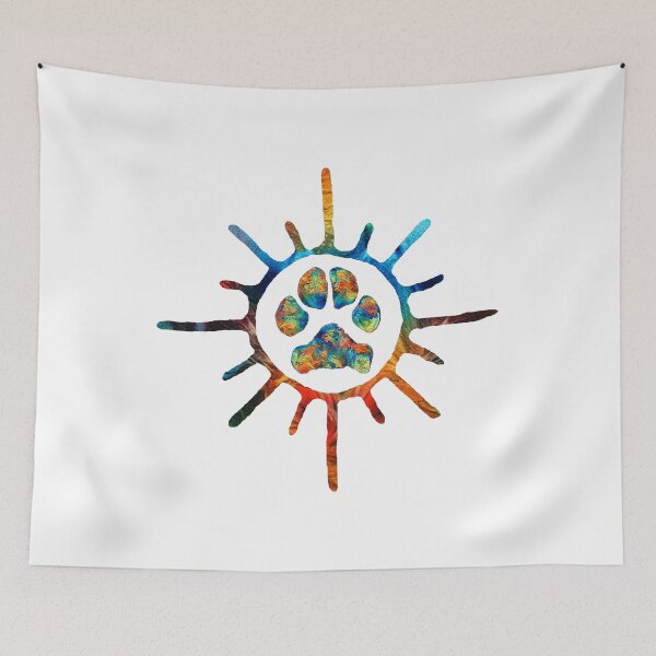 Item preview, Colorful Dog Paw Art Sun Symbol by Sharon Cummings designed and sold by Sharon Cummings Art.