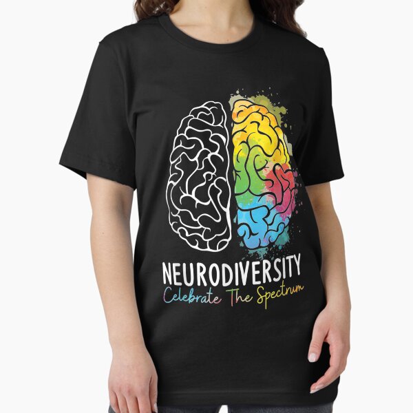 Vista previa del artículo con la obra «Celebremos la Neurodiversidad, la Neurodiversidad celebre el espectro Arcoiris Mujeres Hombres Niñas», diseñado y vendido por ecomdesign.