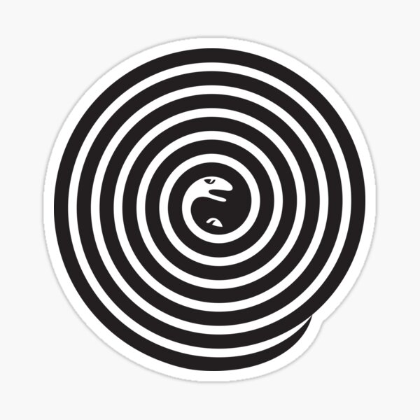 2 snakes illusion Sticker