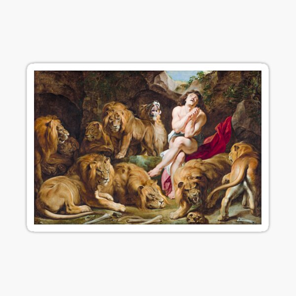 Daniel in the Lions' Den - Sir Peter Paul Rubens Sticker