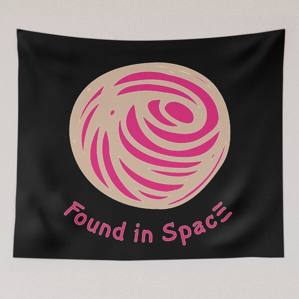 Item preview, Found in Space swirly planet icon, pink and gold on black designed and sold by Susan Marie Williams.