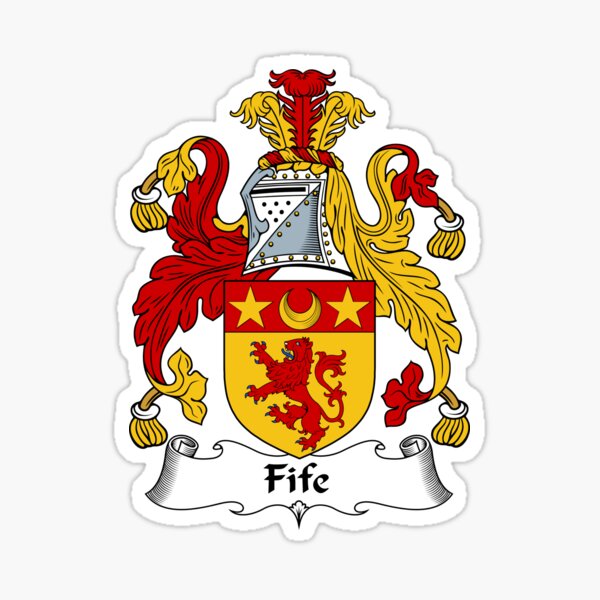 "Fife Coat of Arms / Fife Family Crest" Sticker by ScotlandForever