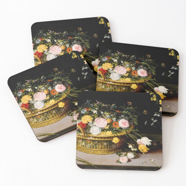 Item preview, Flowers in a Basket and a Vase - Jan Brueghel the Elder designed and sold by PinkTomate.