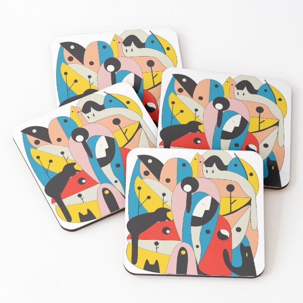 Item preview, Cats in geometric garden designed and sold by Poserbone.