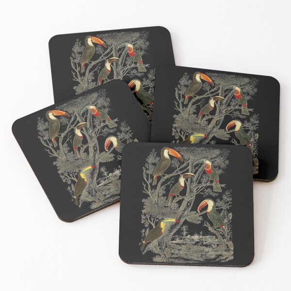 Item preview, 5 black, white, yellow and red toucan parrots designed and sold by jc007.