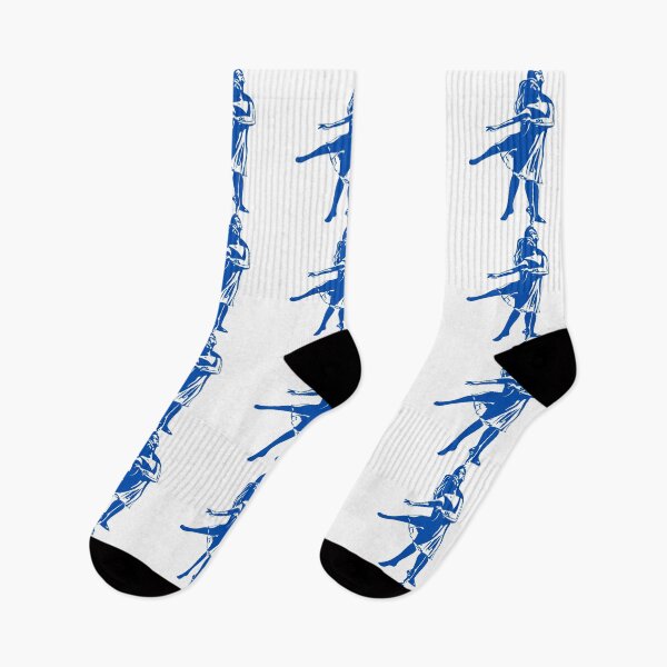 Item preview, Dancing Couple, abstract lines drawing Design -Cobalt Blue Color- designed and sold by Red-ElYoubi.