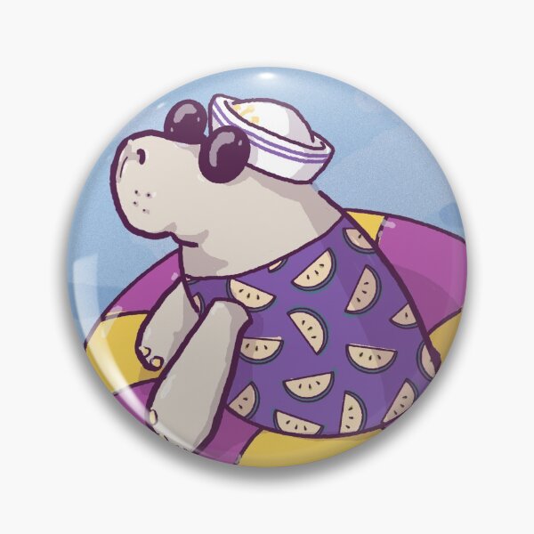 Item preview, Summer manatee floating in pristine waters with a big buoy, a cute costume, a big pair of sunglasses and a little hat designed and sold by tostoini.
