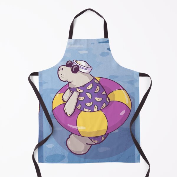 Item preview, Summer manatee floating in pristine waters with a big buoy, a cute costume, a big pair of sunglasses and a little hat designed and sold by tostoini.