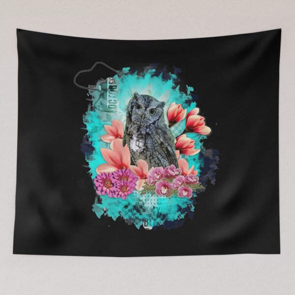 Item preview, Owl with flowers. designed and sold by koalas1414.