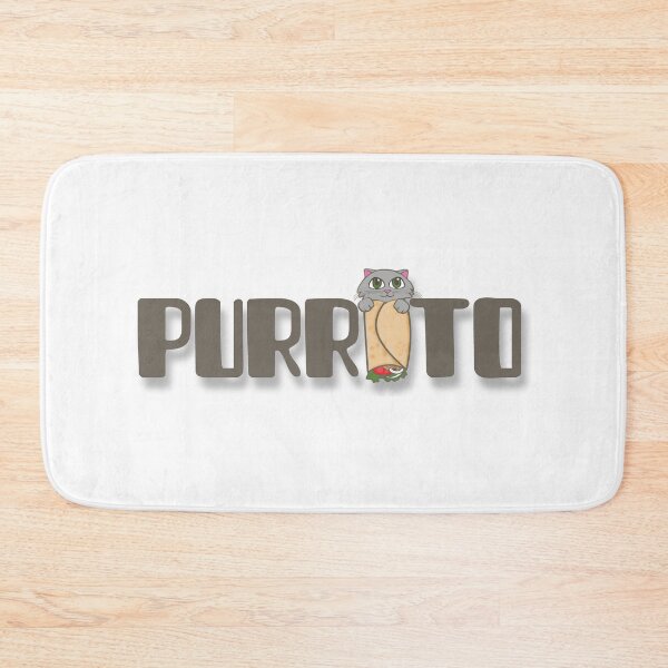 Item preview, Purrito Burrito with cute gray cat kitten funny cat food pun designed and sold by auntfluffy.