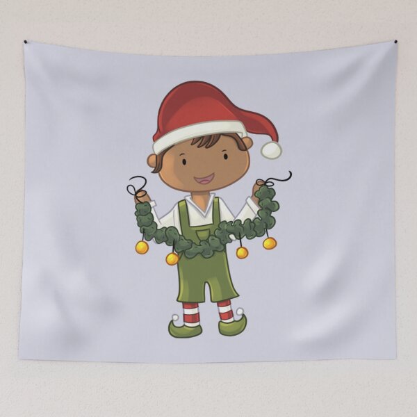 Item preview, Boy Elf With Garland designed and sold by ReverieTees96.
