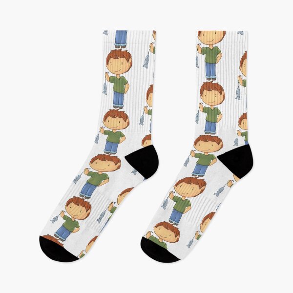 Item preview, Boy Holding Up Fish designed and sold by ReverieTees96.