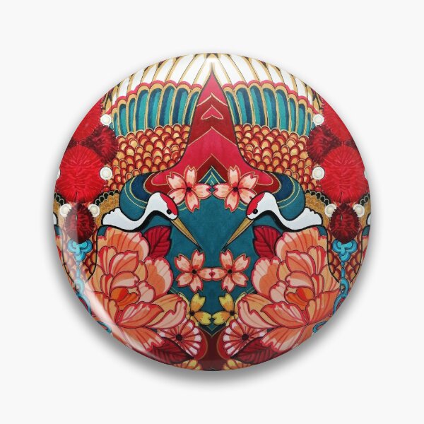 Item preview, Japanese motif with cranes designed and sold by Petitelulu.