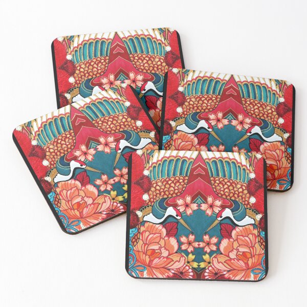 Item preview, Japanese motif with cranes designed and sold by Petitelulu.