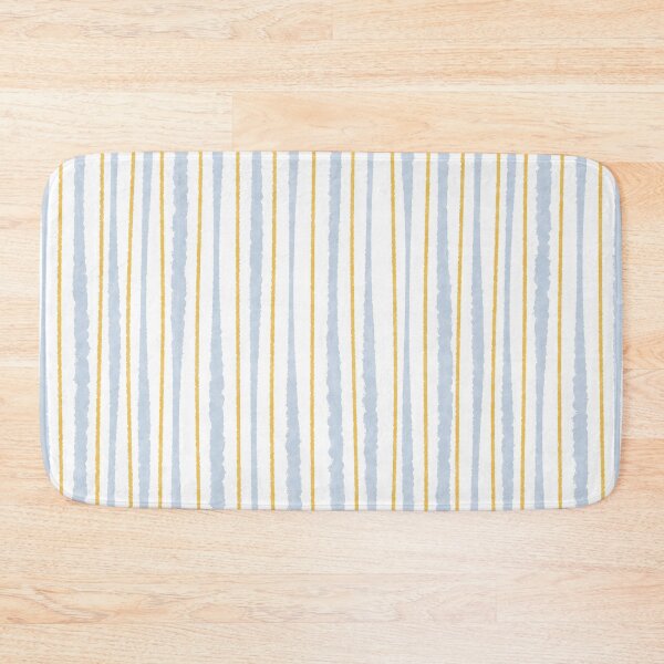Item preview, Organic Watercolour Stripes in Powder Blue, Mustard Yellow, and White designed and sold by kierkegaard.