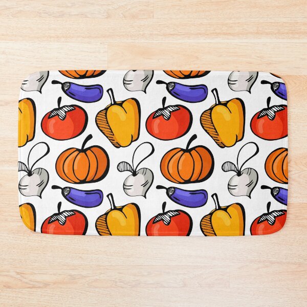 Item preview, Cute simple colorful pattern of doodle vegetables on white background for your kitchen or garden designed and sold by parkinsmack.