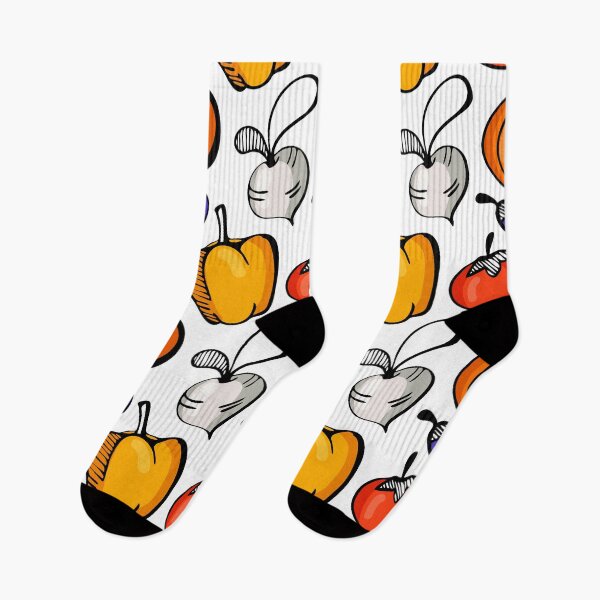Item preview, Cute simple colorful pattern of doodle vegetables on white background for your kitchen or garden designed and sold by parkinsmack.