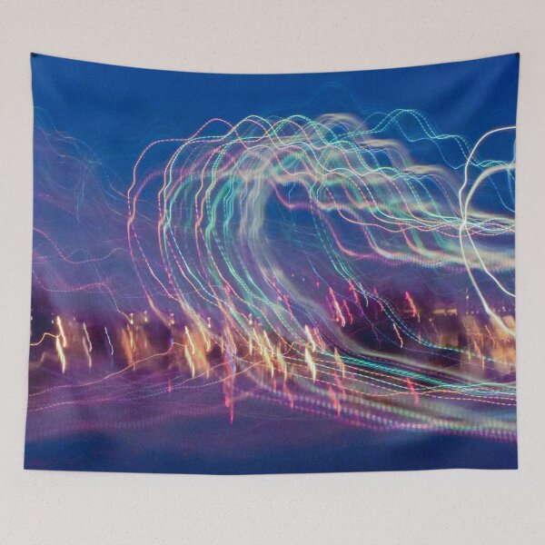 Item preview, colorful abstract light painting neon lines designed and sold by moonaliara.