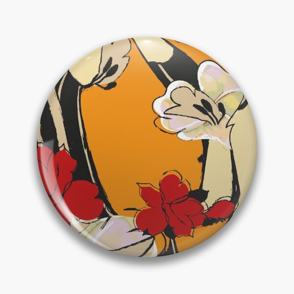 Item preview, Pastel colors and orange red abstract flowers designed and sold by Paula Murray.